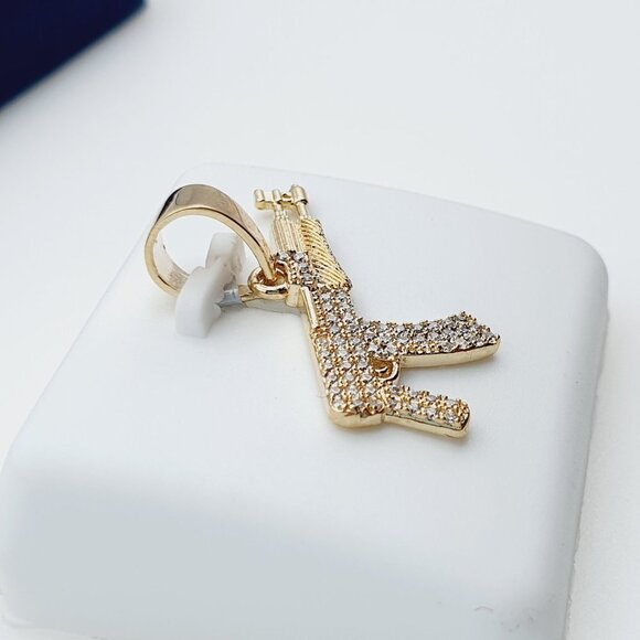 "14K Gold Plated Cubic Zircon Pendant, INUS1BR071 - Picture 8 of 10